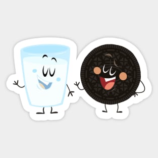 happy cookie and milk Sticker